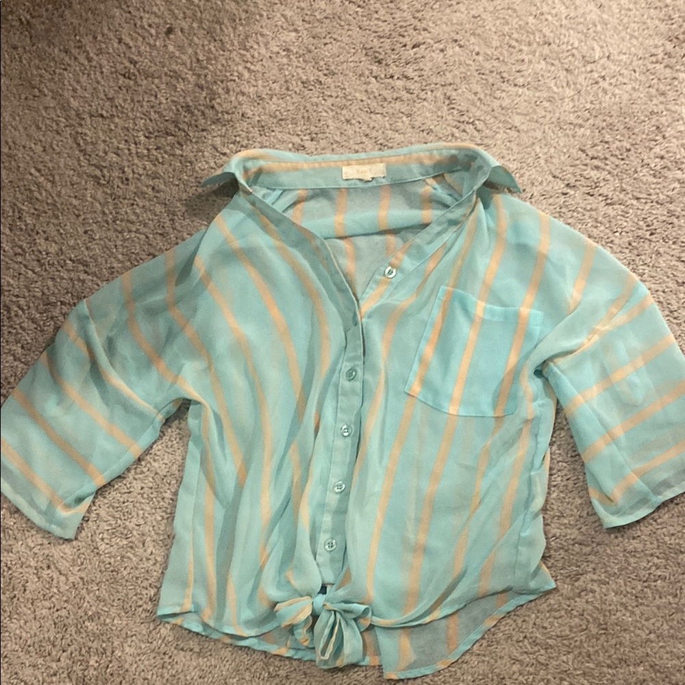 Pearl Striped Button-Up Shirt